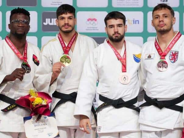 Mustafa Hebib won a medal at the Casablanca Open World Cup in Morocco