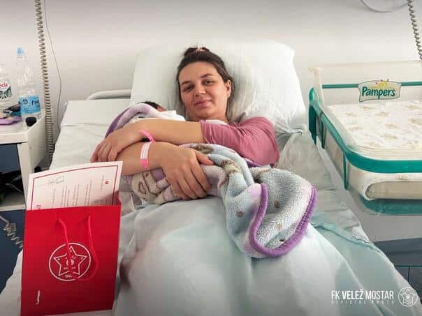 The first baby born in 2026 in Mostar became a member of FC Velež