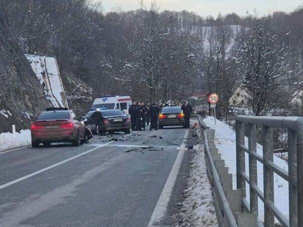 A car from the escort of the Prime Minister of Montenegro went off the road after a collision