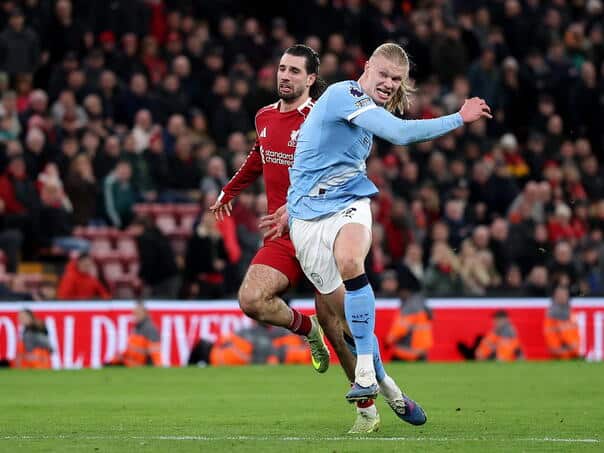 City had a goal disallowed from the center in the derby with Liverpool