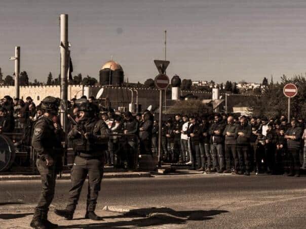 They set out for Jumu’ah in Al-Aqsa, but Israeli forces blocked their way
