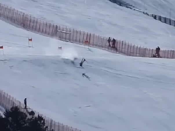 Muzaferia posted a video of her hard fall on the track