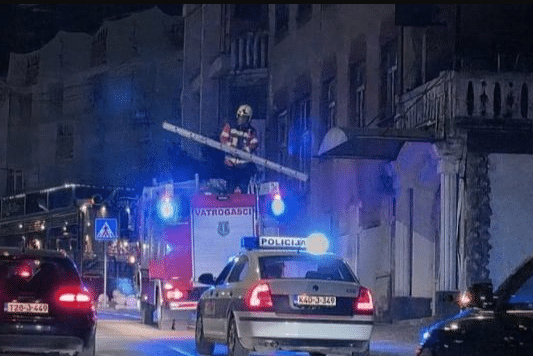 Fire in the Old Hotel in Velika Kladuša