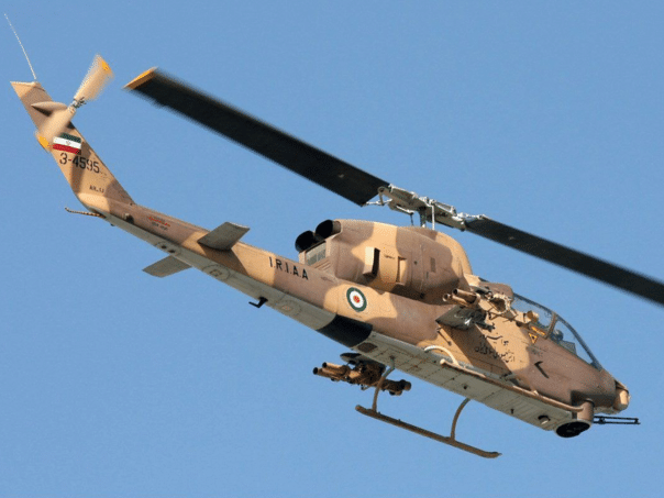 An Iranian army helicopter crashed, killing the crew and passers-by