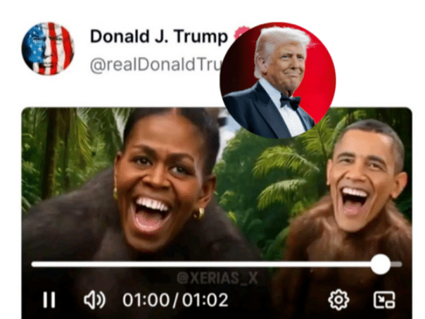 Trump on the video where the Obamas are shown as monkeys: "I didn’t make a mistake"