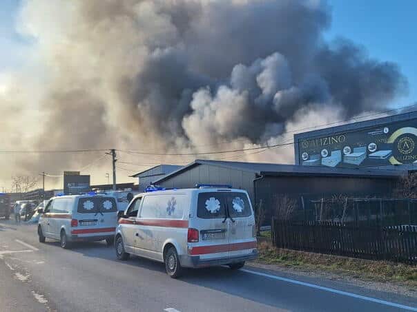 Eight people were injured in a fire at a furniture factory in Brčko