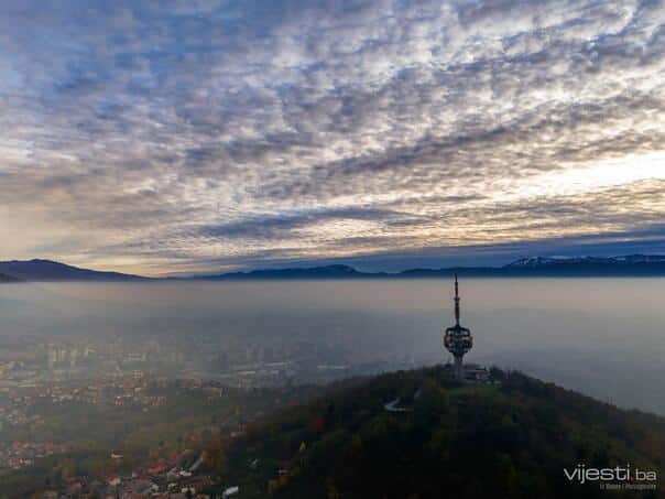 Unhealthy air in most of Bosnia and Herzegovina