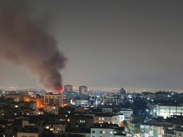 A large fire broke out in a military base in Tehran