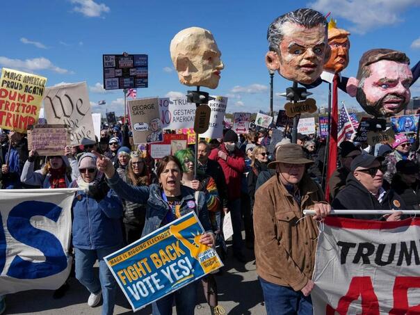 Mass protests against Trump across the US
