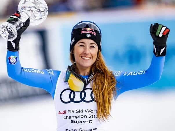 Goggia winner of the Small Crystal Globe in the super giant slalom