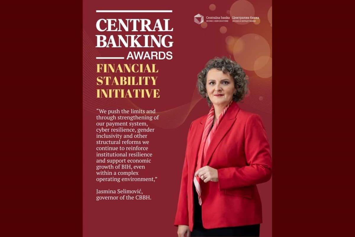 Central Banking awarded the CBBH award for initiative in the field of financial stability