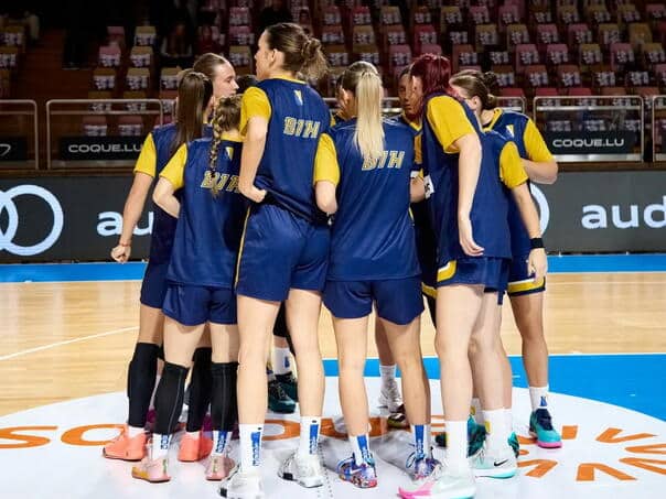 BiH basketball players today in Riga against Israel