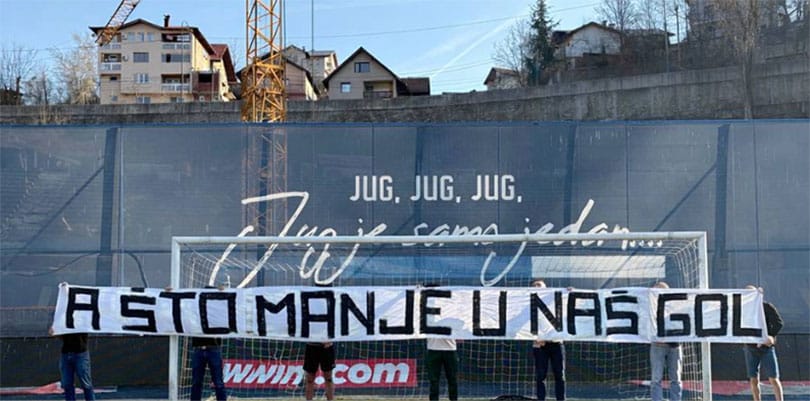 Željezničar fans announced the match with Zrinjski with a quote from Izet Fazlinović