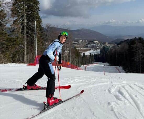 Muzaferia is back on the track after falling during FIS World Cup training