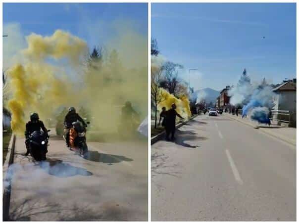 Blue and yellow spectacle through Kakanj in honor of BiH Independence Day