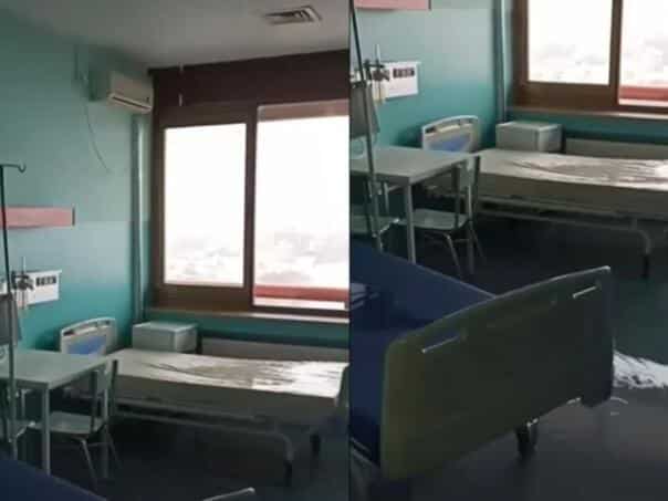 The roof of the UKC RS is leaking, patients have been urgently moved