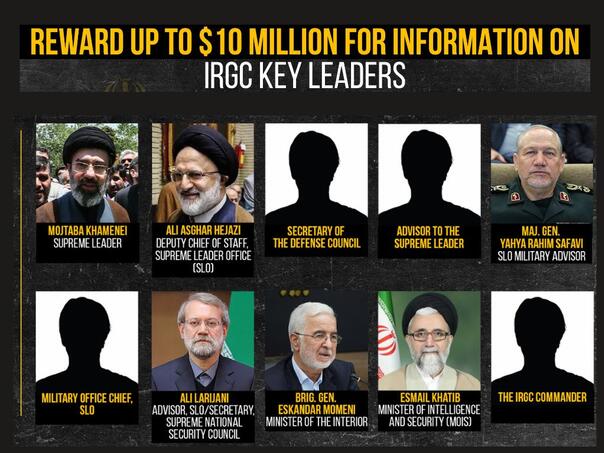 Washington offers $10 million for information on Iranian leaders