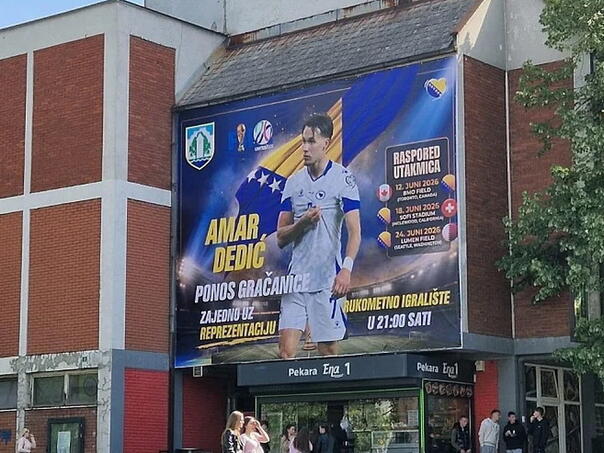Amar Dedić received a billboard ahead of the World Cup