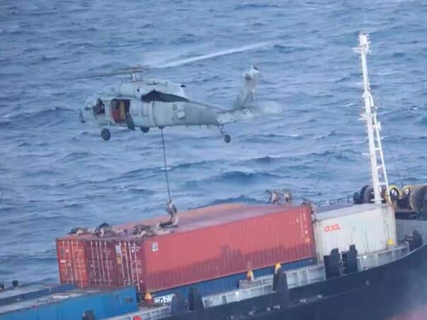 American marines seized and released a ship in the Arabian Sea
