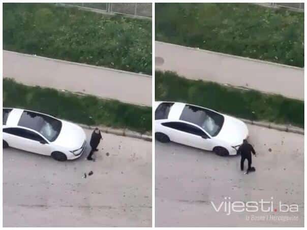 Chaos in a Tuzlan settlement: A man smashed a car with a bat
