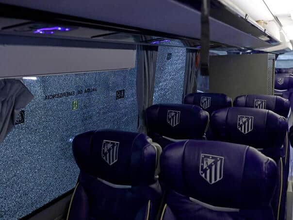 Barcelona fans smashed Atletico’s bus