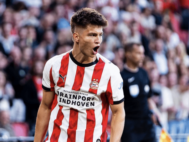 PSV champion of the Netherlands, Bajraktarević celebrates the first trophy in his career