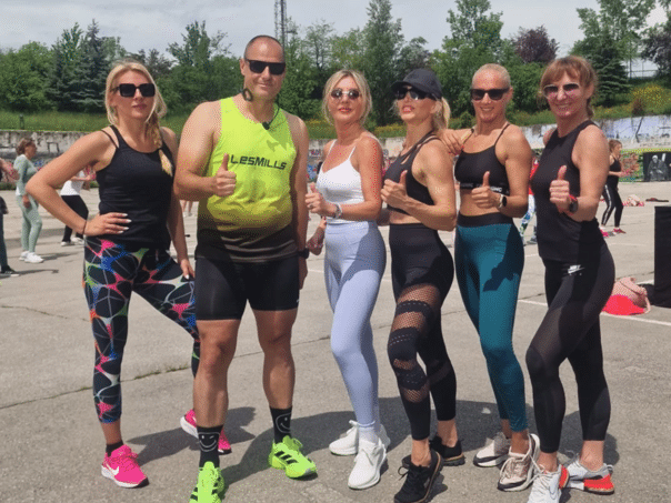 Held on the plateau in front of Zetra "Aerobics marathon" outdoors