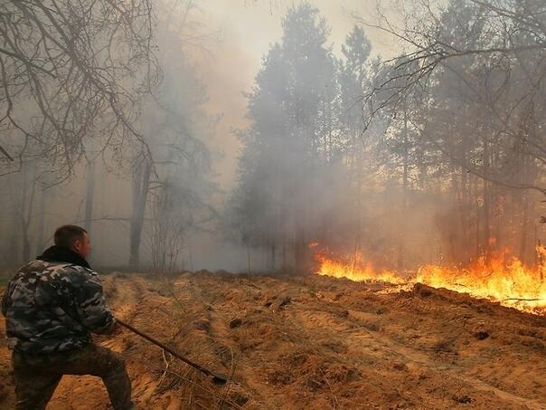 A drone caused chaos: A huge fire rages around Chernobyl