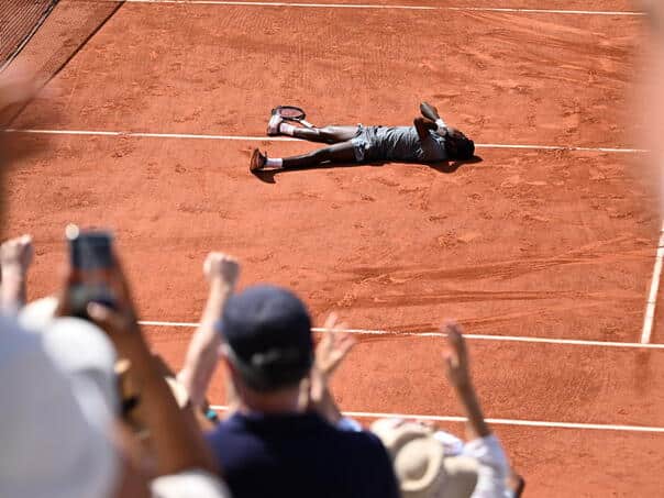 The French teenager celebrated in the 2nd round of Roland Garros and made history