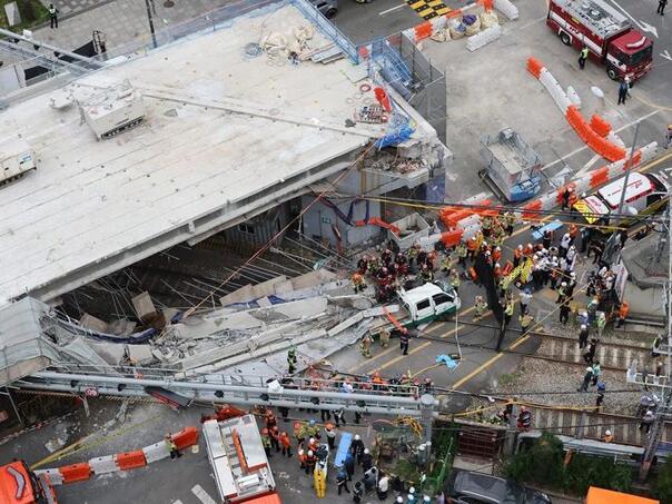 Chaos in Seoul: Overpass collapsed during construction