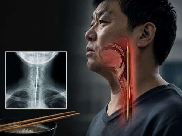 A Chinese man lived with a chopstick stuck in his throat for eight years