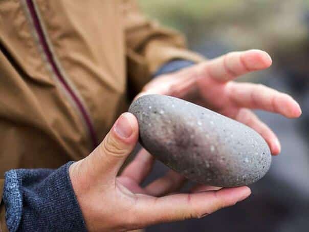 He threw a stone at his neighbor, then bit the policeman who arrested him