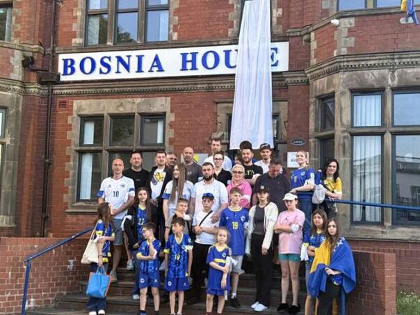 A white flag was raised at the Bosanska House in Birmingham in memory of the victims of Prijedor