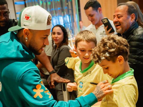 Neymar wears the number 10 at the World Cup