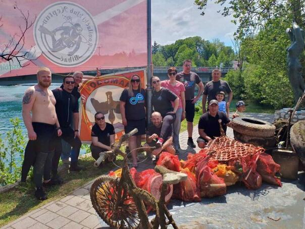 Divers from three countries cleaned the Una in Bihać