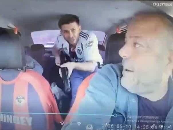 A taxi driver defeated an armed attacker with his bare hands in a dramatic chase