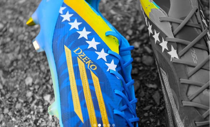 Special details for Diamant: Dzeko received unique boots with 18-karat gold
