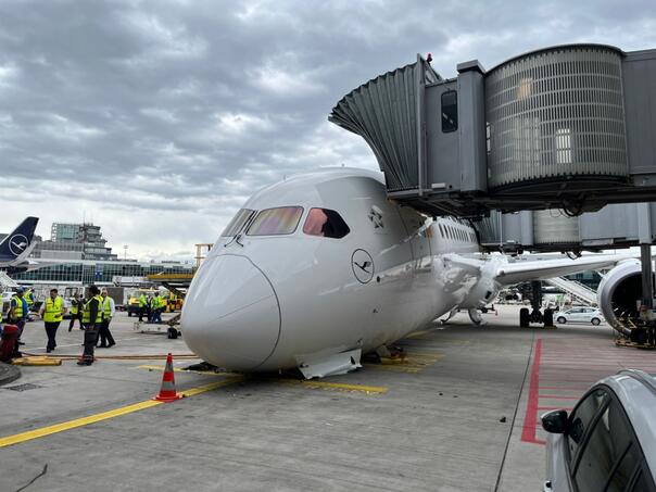 Lufthansa plane fell on its nose, several injured