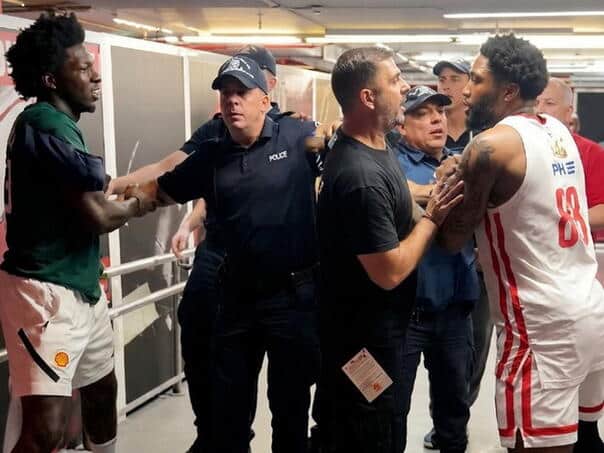 Watch the chaos in Greece: Locker room break-in and hallway brawl