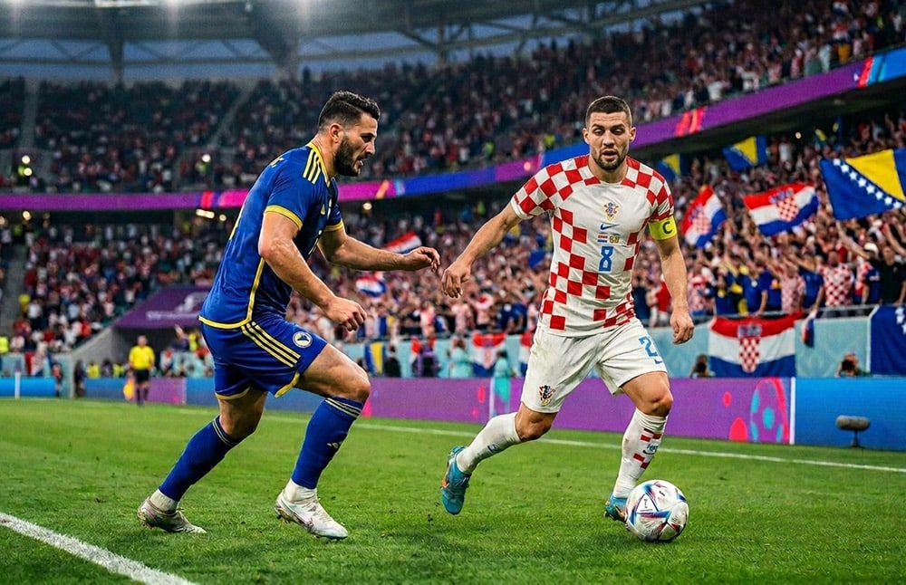 Who all plays for BiH and Croatia? A large number of foreign-born players