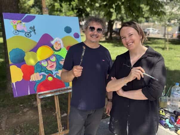 Painters Alena Gojak and Emil Sfera want to brighten up the everyday life of child oncology patients