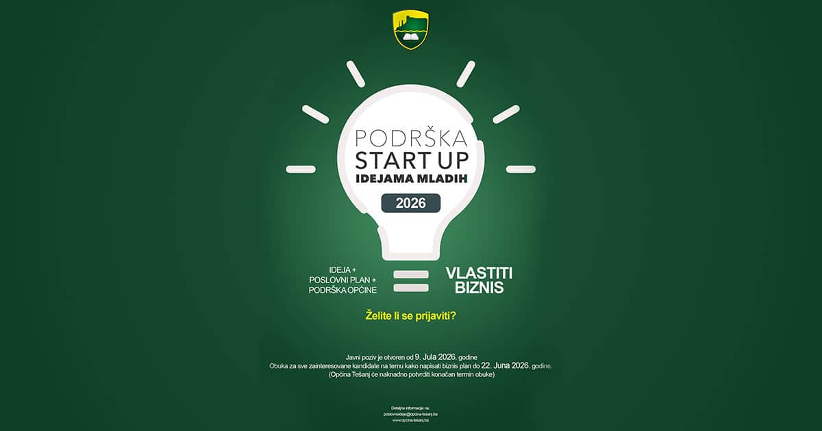 Tešanj: Public call for youth startup ideas