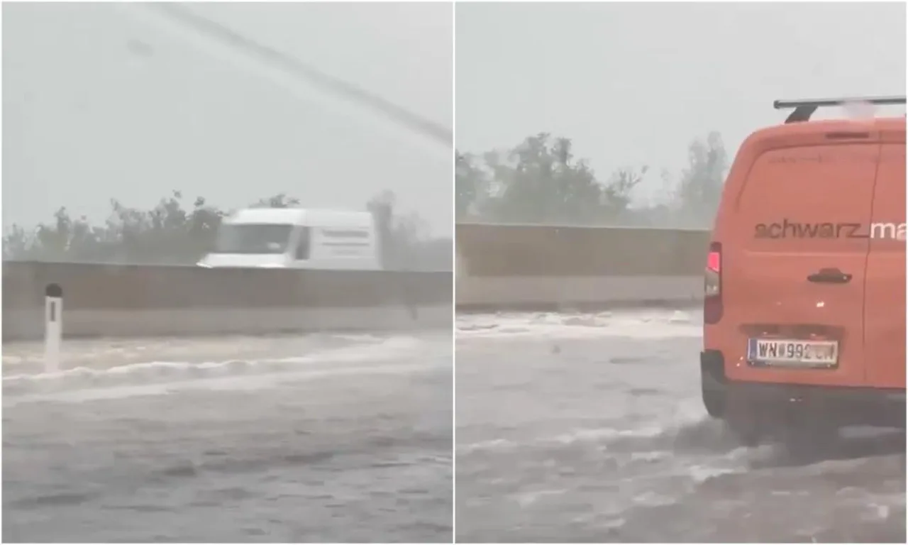 Collapse in Austria, highway turned into a river, heavy hail also fell: ‘It turned white like the middle of winter’
