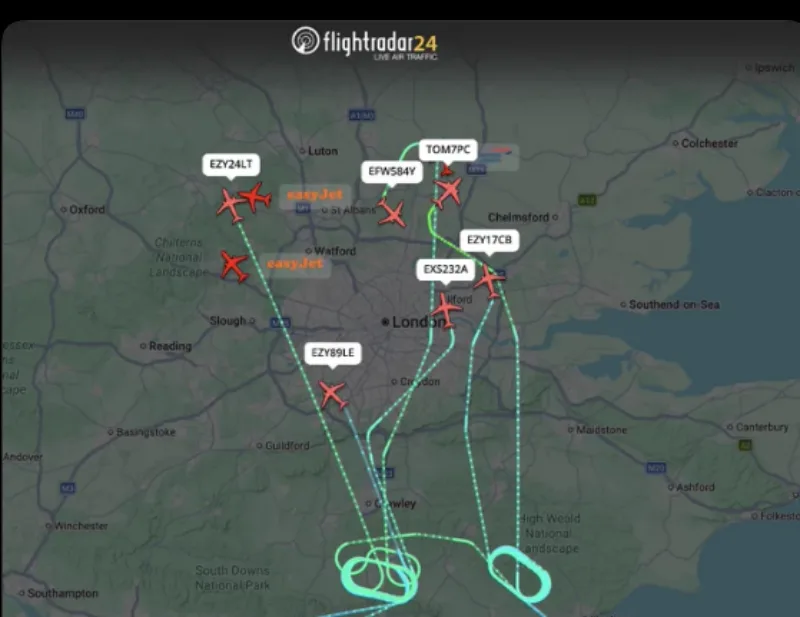 Alert over London: As many as nine planes declared an emergency at the same time