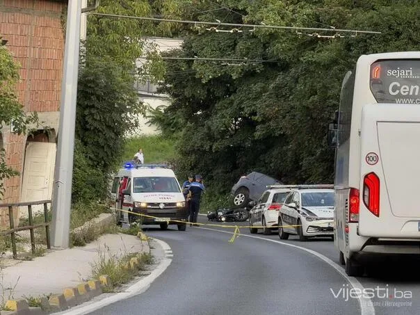 Serious accident on Kobilja Glava: Collision between a motorcycle and a car, traffic stopped